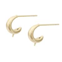 Brass Earring Stud Component, gold color plated, DIY, golden, nickel, lead & cadmium free, 16x10mm,1mm, Sold By PC