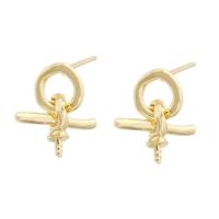 Brass Earring Drop Component, gold color plated, DIY, golden, nickel, lead & cadmium free, 11x12mm,1mm, Sold By PC
