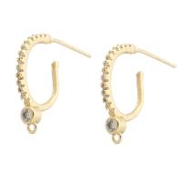 Brass Earring Drop Component gold color plated DIY & with rhinestone golden nickel lead & cadmium free 1mm Sold By PC
