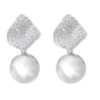 Brass Drop Earring silver color plated for woman & with rhinestone silver color nickel lead & cadmium free 1mm Sold By PC