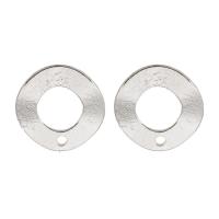 Messing Earring Drop Component, Donut, sølvfarvet forgyldt, for kvinde & hule, sølv, nikkel, bly & cadmium fri, 20x20.5mm,1mm, Solgt af PC