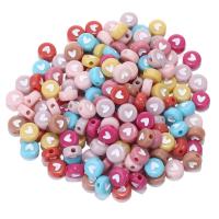 Solid Color Akril gyöngyök, Lapos kerek, DIY & zománc, több színt a választás, 4x7mm, 100PC-k/Bag, Által értékesített Bag