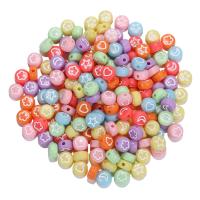 Opaque Acrylic Beads, Flat Round, DIY & enamel, more colors for choice, 4x9mm, 100PCs/Bag, Sold By Bag