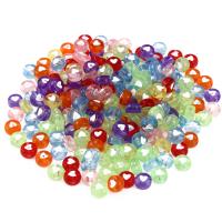 Transparent Acrylic Beads, Flat Round, DIY & enamel, more colors for choice, 4x7mm, 100PCs/Bag, Sold By Bag