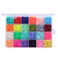 Χάντρες Polymer Clay, με Πλαστικό κουτί, Γύρος, DIY, μικτά χρώματα, 6mm, Περίπου 4800PCs/Box, Sold Με Box