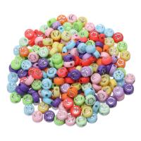 Perle acrylique, Plat rond, DIY & émail, couleurs mélangées, 4x7mm, 100PC/boîte, Vendu par boîte