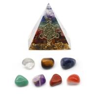 pierre gemme décoration, poli, 8 pièces, couleurs mélangées, 86x70x68mm, 8PC/fixé, Vendu par fixé