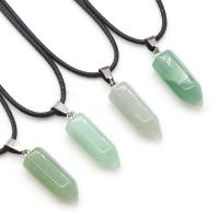 Gemstone Pendants Jewelry, with Tibetan Style, Bullet, silver color plated, different materials for choice, more colors for choice, 23x8mm, Sold By PC