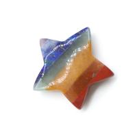 Gemstone Decoration, Star, polished, mixed colors, 30mm, Sold By PC