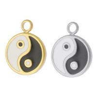 Stainless Steel Pendants, 304 Stainless Steel, epoxy gel, ying yang & Unisex, more colors for choice, 10x13mm, Hole:Approx 1.5mm, Sold By PC