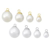 Plastic Pendants 304 Stainless Steel with Plastic Pearl Round Vacuum Ion Plating Unisex Approx 1.5mm Sold By PC