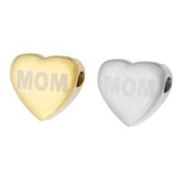 Stainless Steel Beads, 304 Stainless Steel, Heart, Vacuum Ion Plating, Unisex, more colors for choice, 12x11mm, Hole:Approx 2mm, Sold By PC