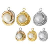 Stainless Steel Pendants, 304 Stainless Steel, with Plastic Pearl, Vacuum Ion Plating, Unisex & different size for choice, more colors for choice, Hole:Approx 2mm, Sold By PC