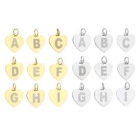Stainless Steel Heart Pendants, 201 Stainless Steel, Vacuum Ion Plating, Unisex & different designs for choice & with letter pattern, more colors for choice, 13x13mm, Hole:Approx 3mm, Sold By PC
