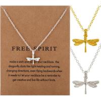 Zinc Alloy Jewelry Necklace with 5cm extender chain Dragonfly plated fashion jewelry & for woman nickel lead & cadmium free Length 45 cm Sold By PC