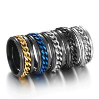 Titanium Steel Finger Ring Round plated fashion jewelry & for man Sold By PC
