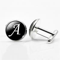 Cufflinks, Brass, with Glass, Round, silver color plated, for man, more colors for choice, nickel, lead & cadmium free, 16mm, Sold By PC
