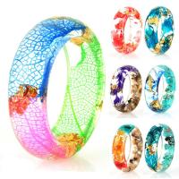 Resin Finger Ring with Dried Flower & Gold Foil Round fashion jewelry & epoxy gel Sold By PC