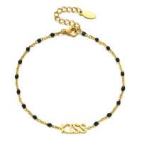 Stainless Steel Jewelry Bracelet, 304 Stainless Steel, Round, gold color plated, Adjustable & fashion jewelry & for woman & enamel, more colors for choice, Length:20-22 cm, Sold By PC