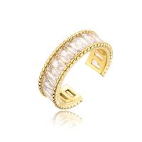 Cubic Zirconia Micro Pave Brass Ring, gold color plated, Adjustable & micro pave cubic zirconia & for woman, more colors for choice, 18mm, Sold By PC
