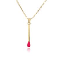 Messing Halskette, SpielBegegnung, goldfarben plattiert, für Frau & Emaille, keine, 4x33mm, Länge:ca. 17.7 ZollInch, verkauft von PC