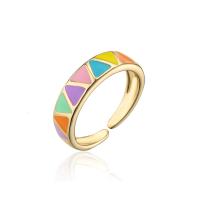 Ορείχαλκος Δέσε δάχτυλο του δακτυλίου, χρώμα επίχρυσο, Ρυθμιζόμενο & για τη γυναίκα & σμάλτο, περισσότερα χρώματα για την επιλογή, 18mm, Sold Με PC