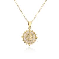 Cubic Zircon Micro Pave Brass Necklace, gold color plated, micro pave cubic zirconia & for woman, 20x30mm, Length:Approx 17.7 Inch, Sold By PC