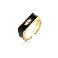 Cúbicos Circonia Micro Pave anillo de latón, metal, chapado en color dorado, micro arcilla de zirconia cúbica & para mujer & esmalte, más colores para la opción, 18mm, Vendido por UD