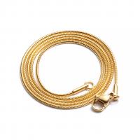 Cadeia do aço inoxidável Nekclace, Aço inoxidável 304, unissex & tamanho diferente para a escolha & Cadeia de cobra, dourado, vendido por PC