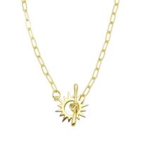 Stainless Steel Jewelry Necklace, 304 Stainless Steel, Sun, Vacuum Ion Plating, fashion jewelry & Unisex & hollow, gold, Length:Approx 16.5 Inch, Sold By PC