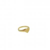 Brass Finger Ring Heart gold color plated & with letter pattern & for woman nickel lead & cadmium free US Ring Sold By PC