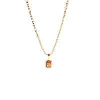 Edelstahl Schmuck Halskette, 304 Edelstahl, mit Glas, mit Verlängerungskettchen von 1.96inch, Rechteck, Modeschmuck & für Frau, keine, 9x10x2.50mm, Länge:ca. 15.7 ZollInch, verkauft von PC
