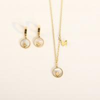 Stainless Steel Jewelry Necklace 304 Stainless Steel with White Shell Butterfly Vacuum Ion Plating & for woman gold Sold By PC