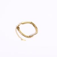 Stainless Steel Jewelry Bracelet 316L Stainless Steel with 1.96inch extender chain Vacuum Ion Plating Unisex & snake chain gold Length Approx 6.3 Inch Sold By PC