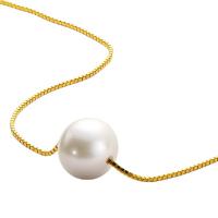 Plastik perle halskæde, 316L Stainless Steel, med Plastic Pearl, med 1.96inch extender kæde, Runde, mode smykker & for kvinde, guld, 6-7mm, Længde Ca. 14.5 inch, Solgt af PC