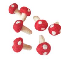 Hair Accessories DIY Findings Felt mushroom polished Sold By PC