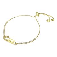 Cubic Zirconia Micro Pave Brass Bracelet, Paper Clip, Adjustable & micro pave cubic zirconia & for woman & hollow, 26x8x3mm, Length:Approx 10 Inch, Sold By PC