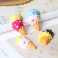 Mobile Phone DIY Decoration, Resin, Ice Cream, more colors for choice, 23x13mm, 10PCs/Bag, Sold By Bag