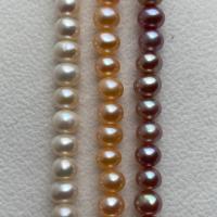 Runde ferskvandskulturperle Beads, Ferskvandsperle, du kan DIY, flere farver til valg, 5-6mm, Solgt Per Ca. 14.97 inch Strand