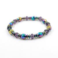 Hématite bracelet, avec cristal, unisexe & antifatigue, couleurs mélangées, Longueur:Environ 21 cm, Vendu par PC