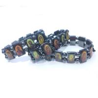 Hématite bracelet, unisexe, couleurs mélangées, 18x10mm, Longueur:Environ 21 cm, Vendu par PC