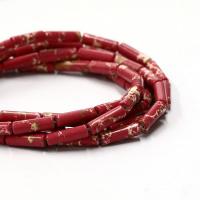 Impression Jasper Beads, Column, polished, DIY, red, 4x13mm, Sold Per Approx 38 cm Strand