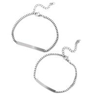 Titanium Steel Bracelet, titanium steel lobster clasp, Unisex & anti-fatigue, silver color, Length:21 cm, Sold By PC
