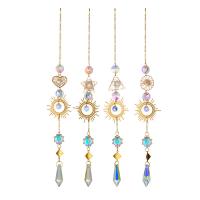 Hanging Ornaments, Crystal, with Iron, plated, faceted, more colors for choice, Sold By PC