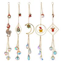 Hanging Ornaments Crystal with Iron & Zinc Alloy plated enamel & faceted Sold By PC