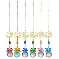 Hanging Ornaments, Crystal, with Iron, Teardrop, gold color plated, faceted, more colors for choice, Sold By PC