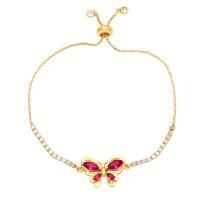 Cubic Zirconia Micro Pave Brass Bracelet Butterfly gold color plated micro pave cubic zirconia & for woman nickel lead & cadmium free Length 9.45 Inch Sold By PC