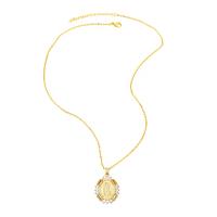 Cubic Zircon Micro Pave Brass Necklace with 1.97 extender chain Virgin Mary gold color plated & micro pave cubic zirconia & for woman golden nickel lead & cadmium free Length 16.9 Inch Sold By PC