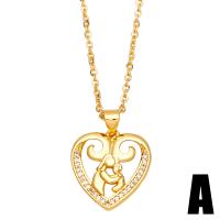Cubic Zircon Micro Pave Brass Necklace with 1.97 extender chain Heart gold color plated & micro pave cubic zirconia & for woman golden nickel lead & cadmium free Length 17.72 Inch Sold By PC