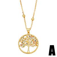 Cubic Zircon Micro Pave Brass Necklace with 1.97 extender chain gold color plated & micro pave cubic zirconia & enamel mixed colors nickel lead & cadmium free Length 17.32 Inch Sold By PC